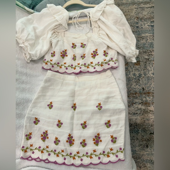 MAJORELLE White Puff Sleeve Sundress Resort Wear - Picture 2 of 6